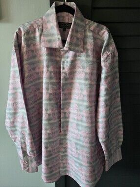 Daniel Ellissa Pink Paisley Mens Long Sleeve Shirt